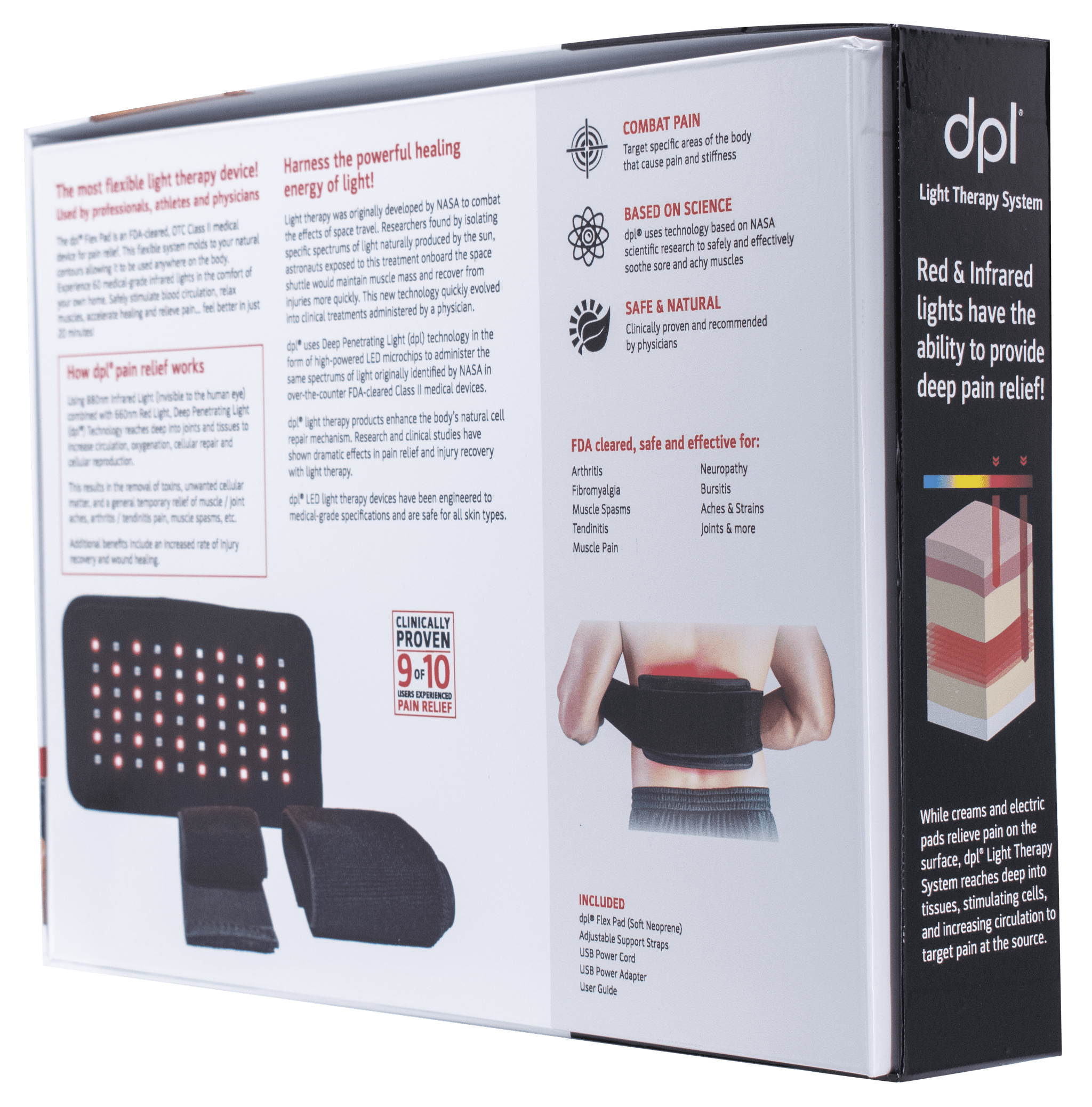 DPL Flex Pad - Neck & Back Pain Relief Light Therapy Wrap - Carex Health Brands