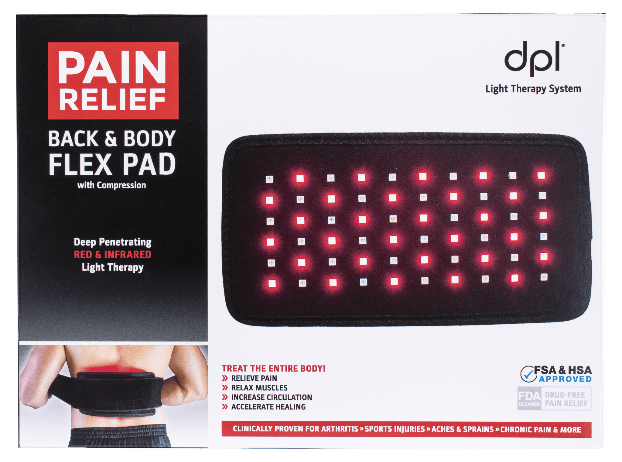 DPL Flex Pad - Neck & Back Pain Relief Light Therapy Wrap - Carex Health Brands