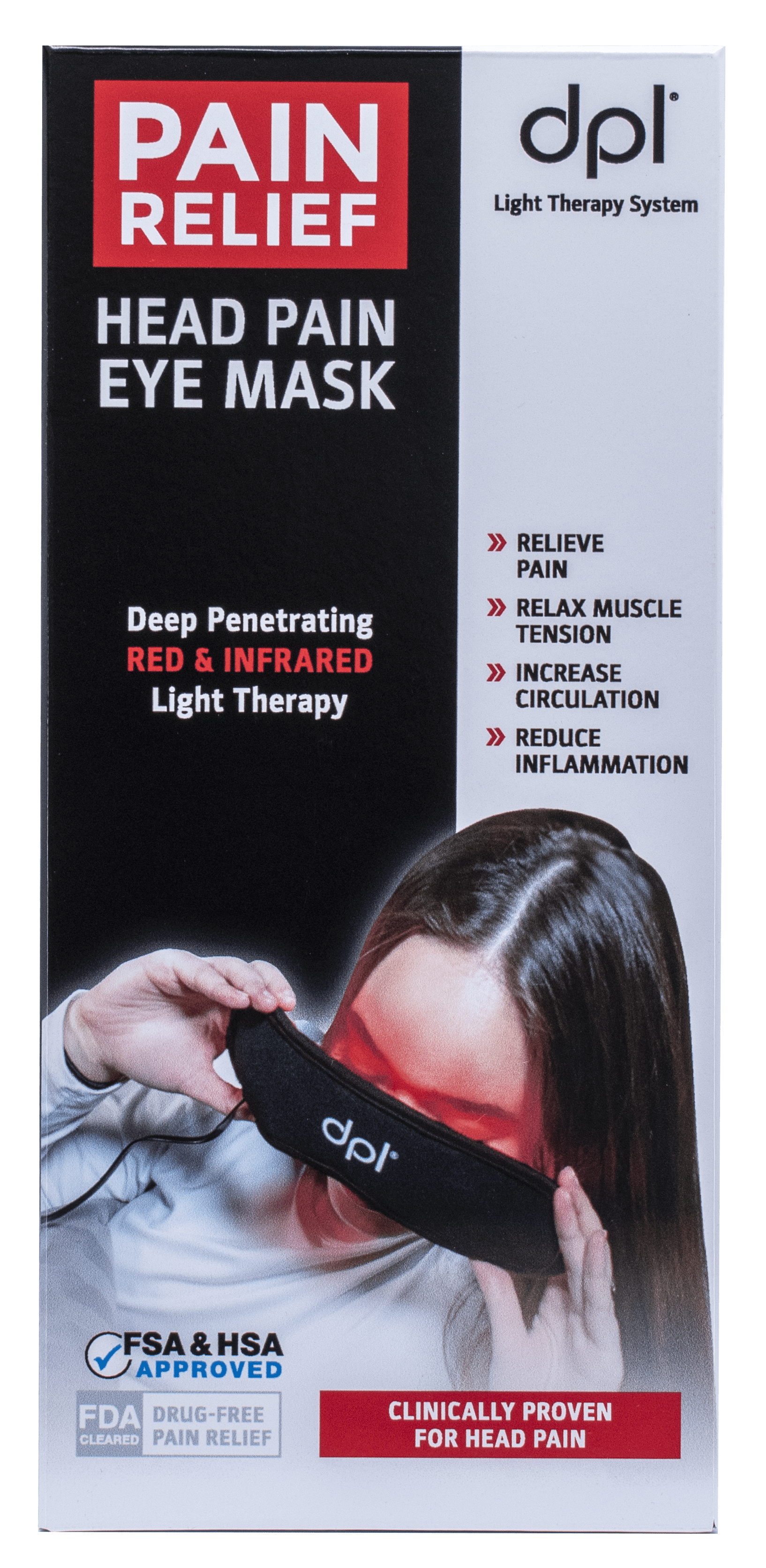 DPL Red Light Therapy Eye Mask for Pain Relief - Carex Health Brands