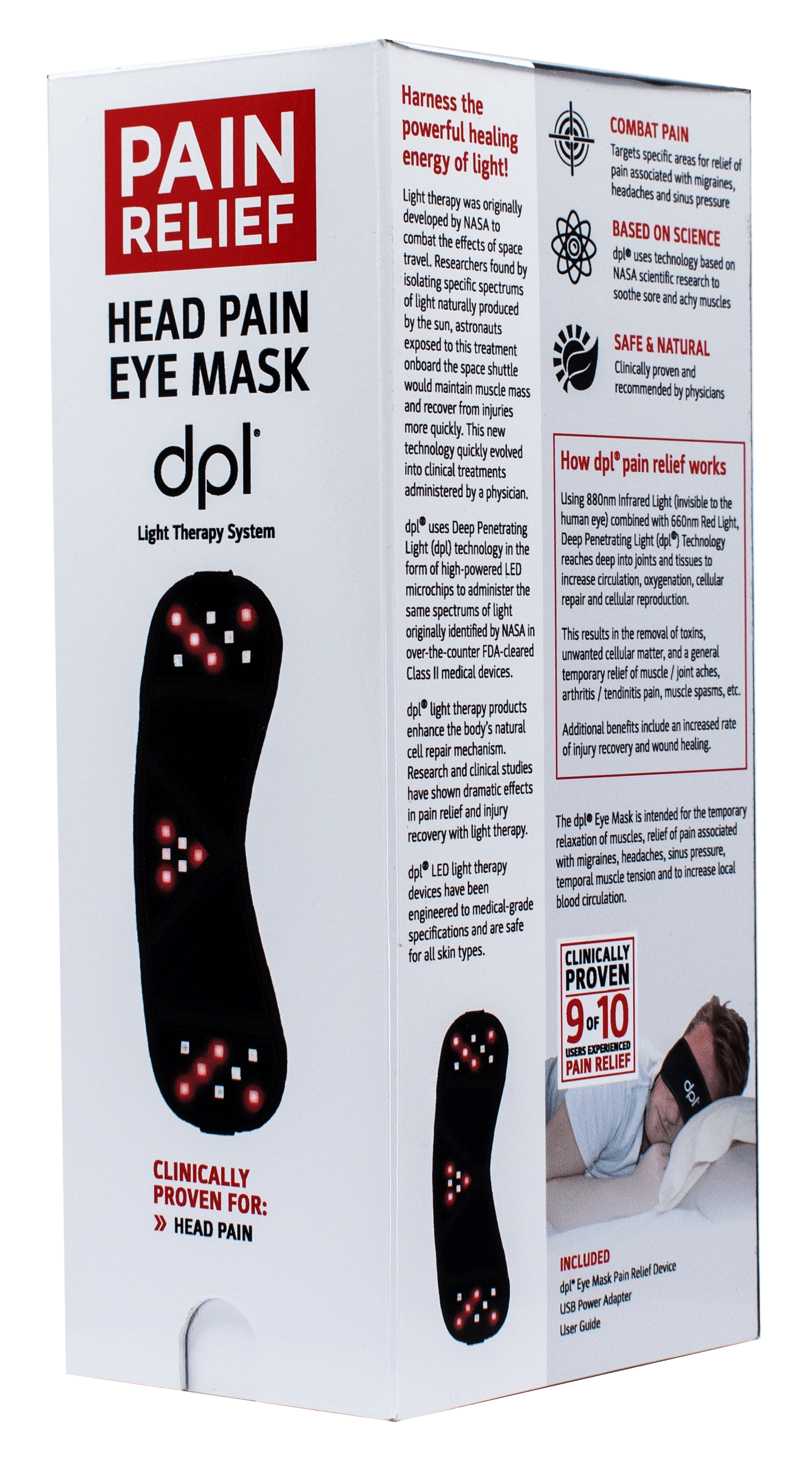 DPL Red Light Therapy Eye Mask for Pain Relief - Carex Health Brands