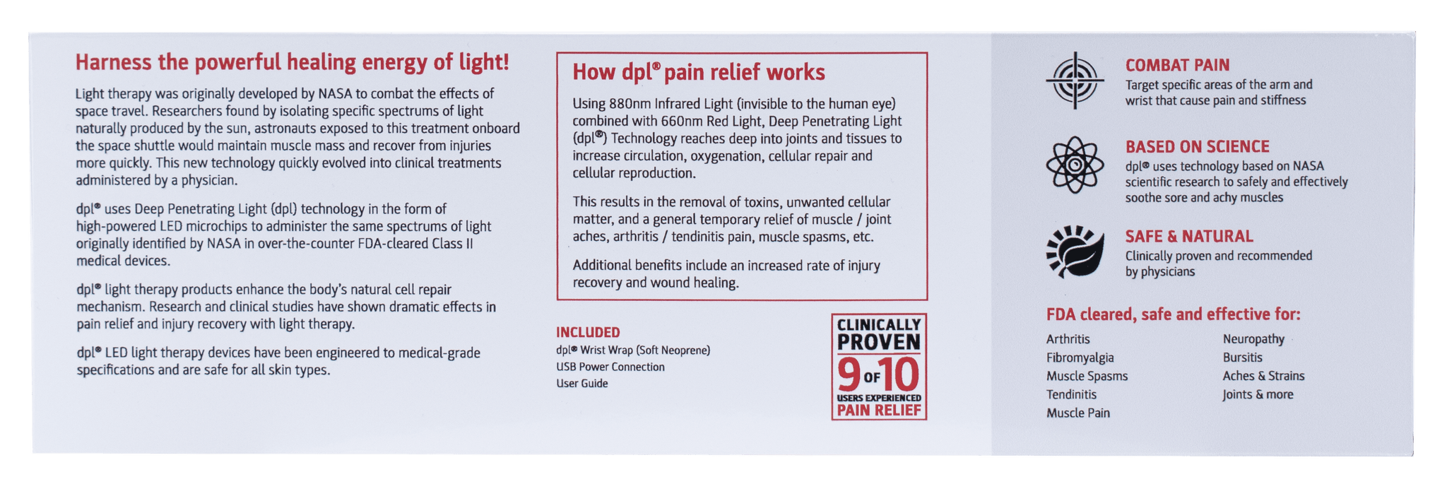 DPL Red Light Therapy Wrist Wrap - Carex Health Brands