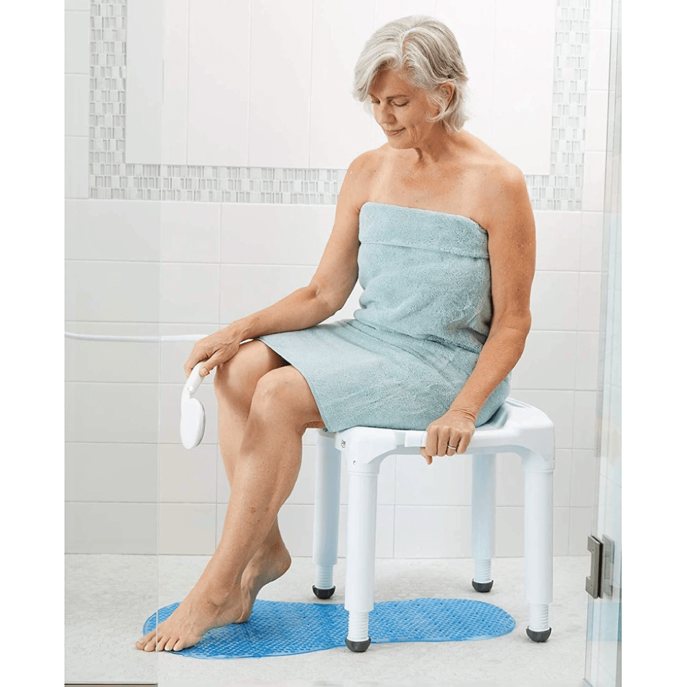 Shower chair without best sale a back