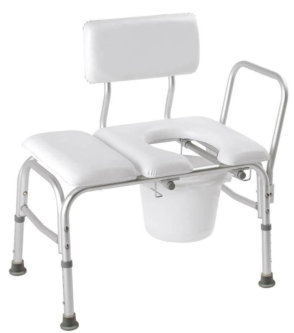 Carex Deluxe Padded Transfer Bench With Opening & Bucket - Carex Health Brands