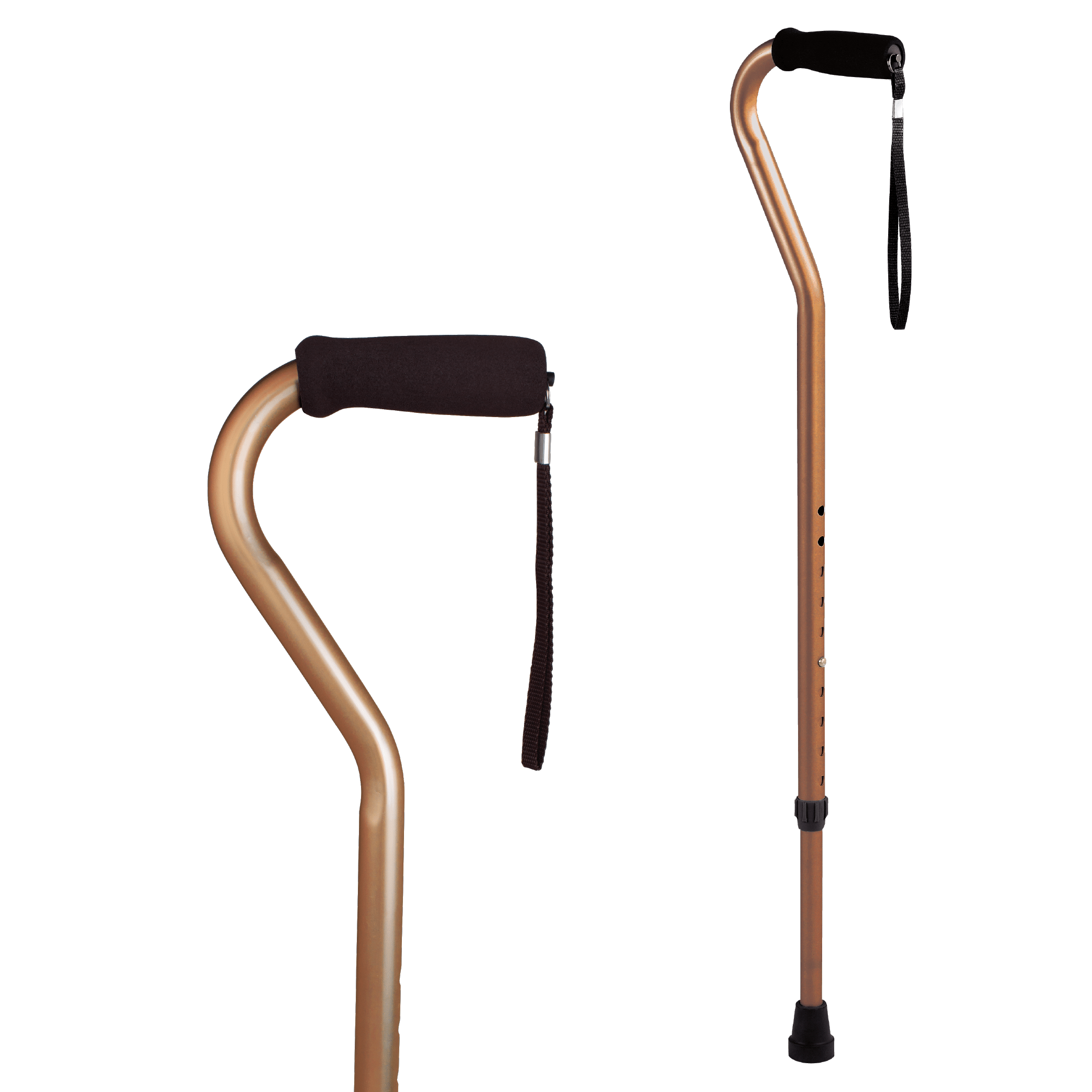 Golden Cross Designer Adjustable Cane: Comfort Grip Offset