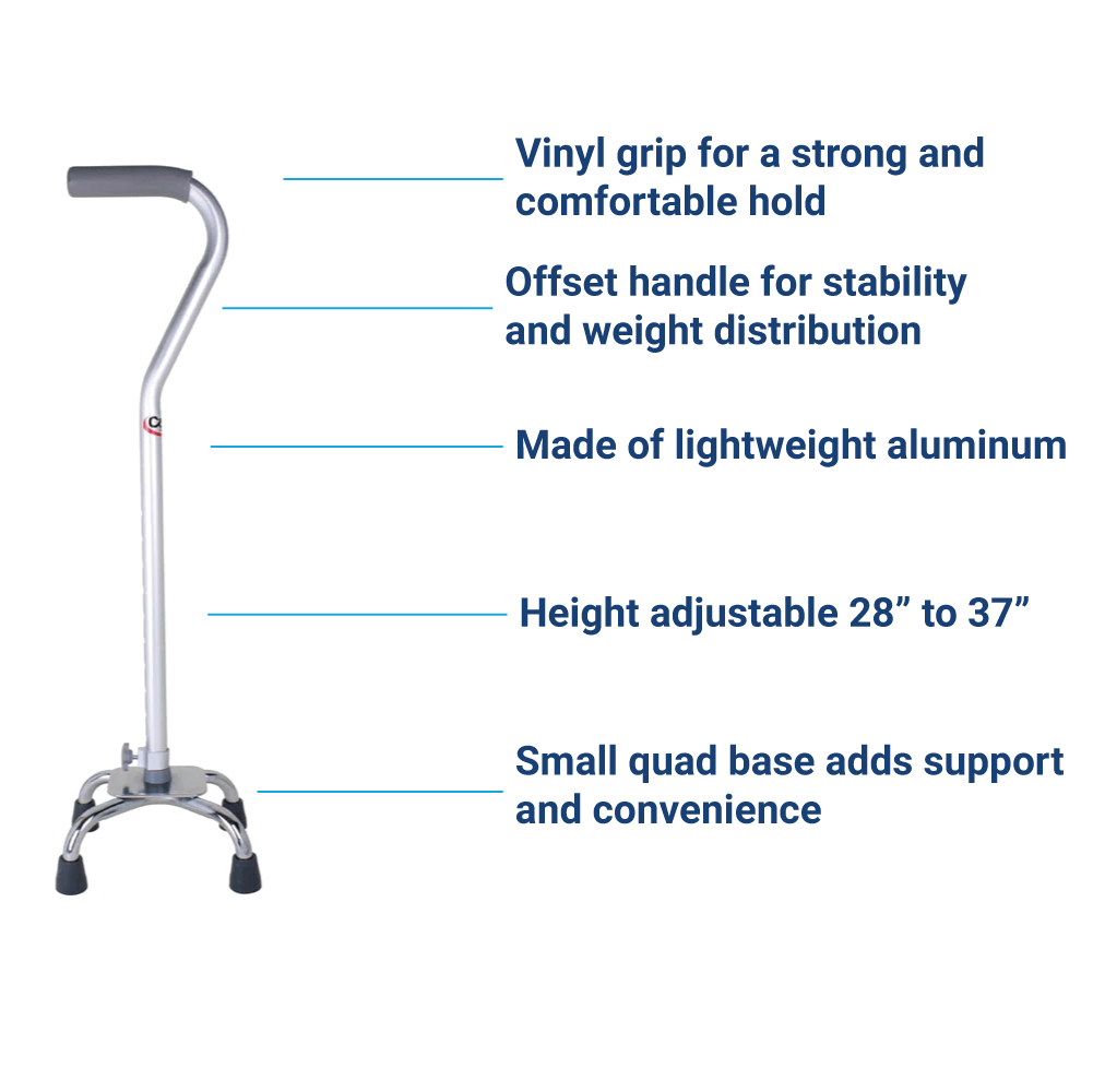 Carex Small Base Offset Quad Cane - Carex Health Brands