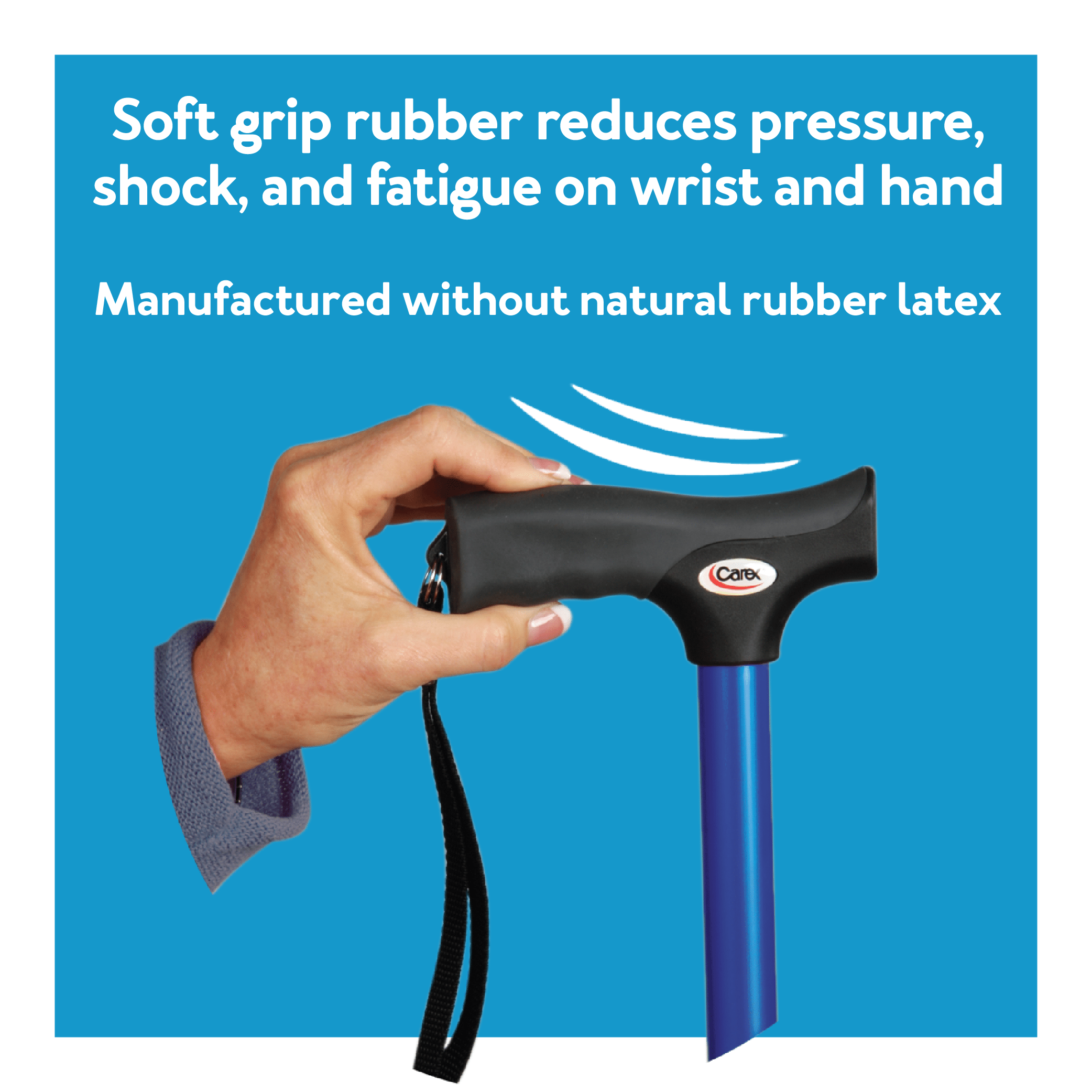 Walking Stick – Gel Handle Comfort Grip Collapsible Folding Cane for Men &  Women - Adjustable Length - by Life Healthcare - Blue Crackle