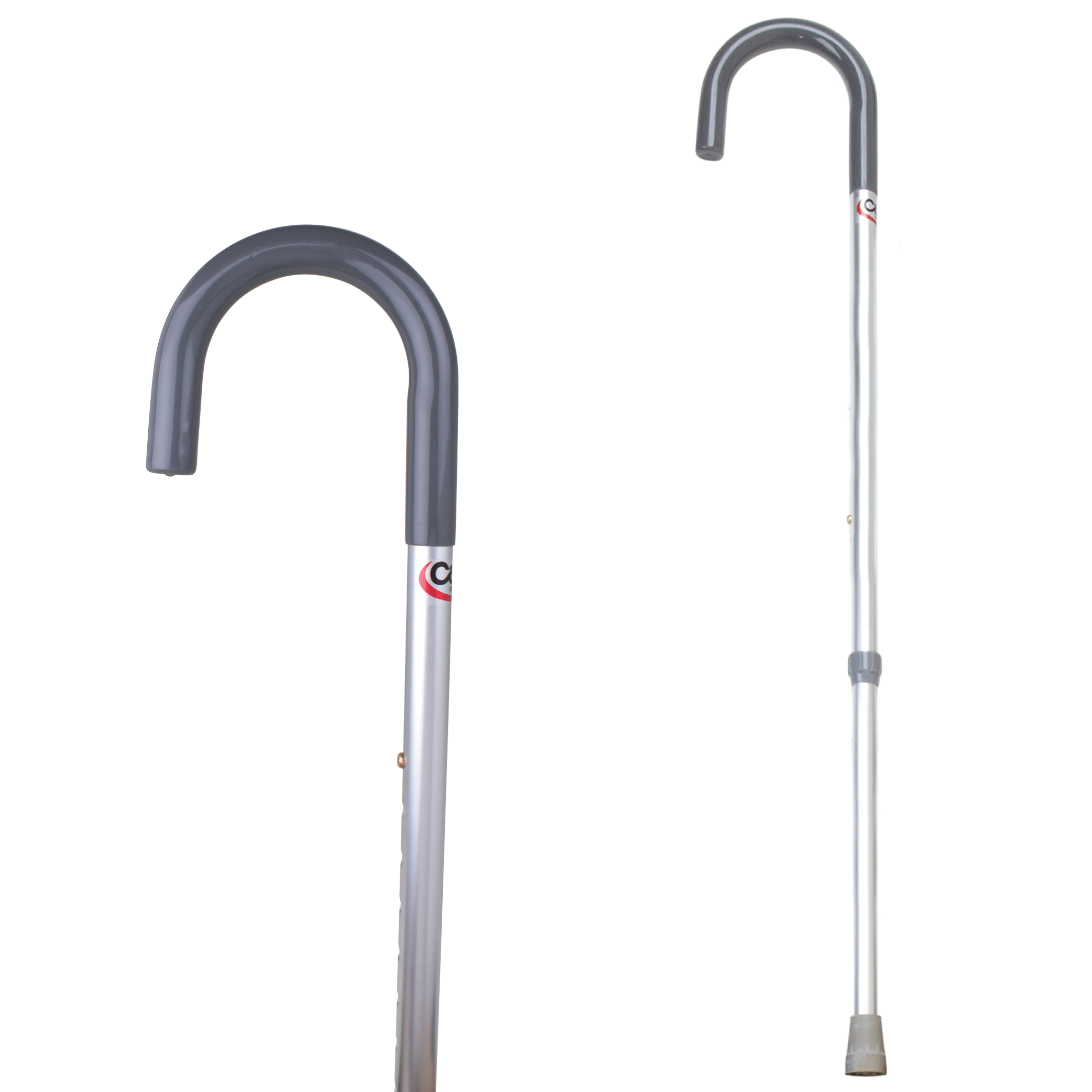 Carex Aluminum Offset Cane with Soft Cushioned Handle - Adjustable Walking  Cane for Men and Women - Silver Color